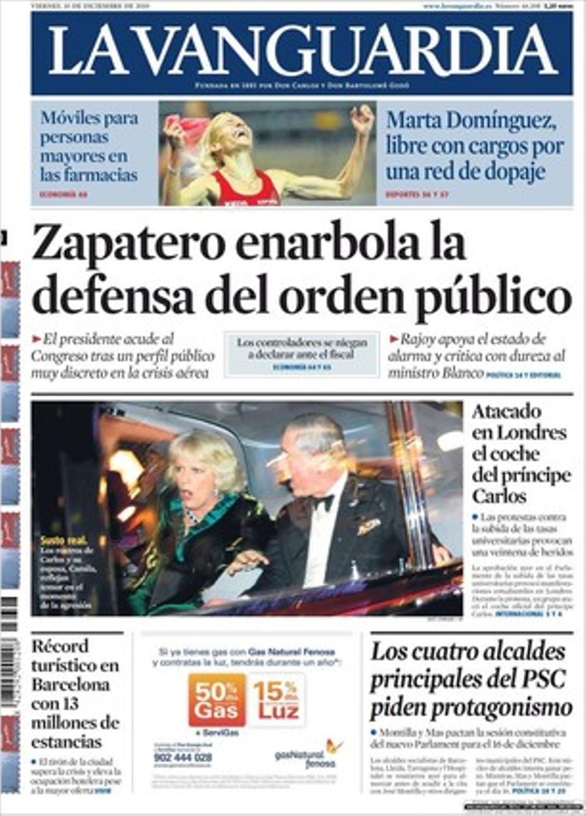 A més, ’La Vanguardia’ destaca a dins un informe de Transparència Internacional: La crisi dispara la corrupció i el recel respecte els polítics a la UE, que Mas sua tinta intentant quadrar la reducció de conselleries i càrrecs, i que un equip del Clínic extreu un tumor d’estómac a través de la vagina.