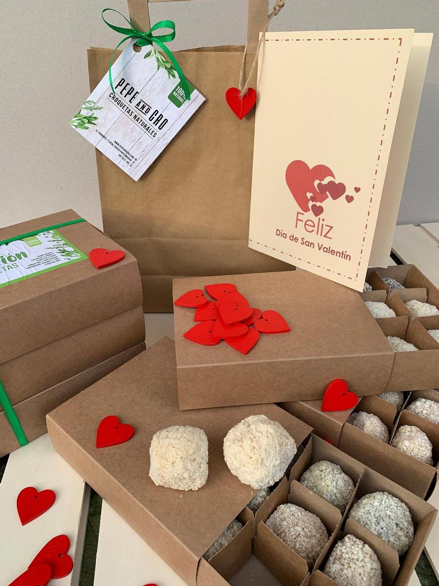 Pack romántico de 12 croquetas de seis sabores, de Pepeandcro (29,95 euros)