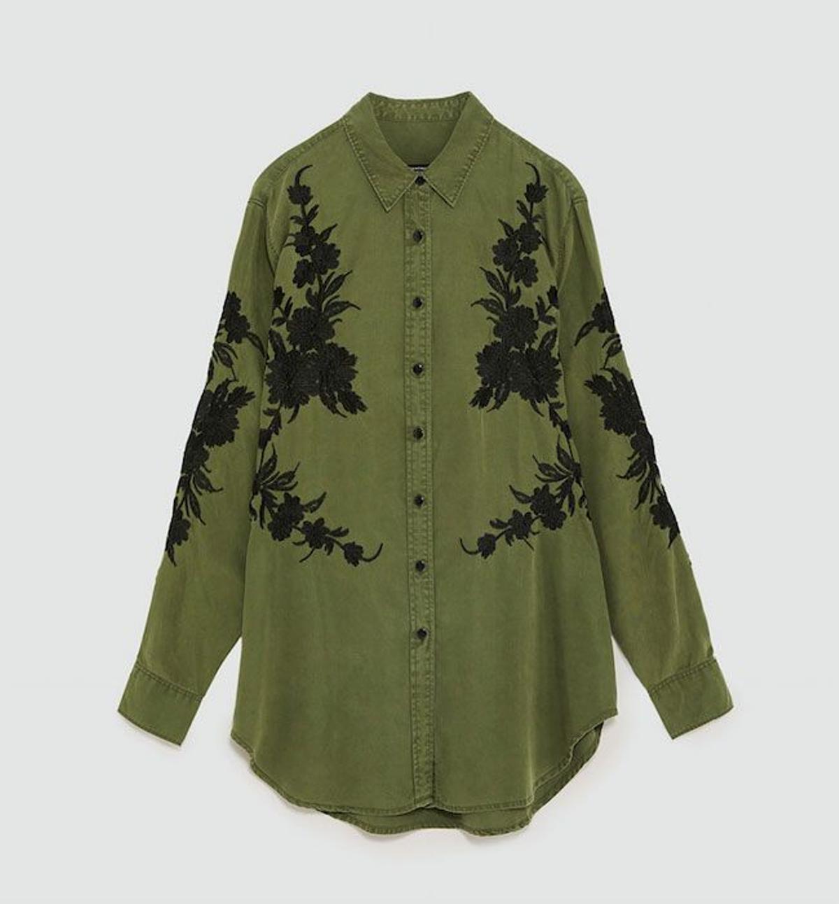 20 camisas de Zara: verde bordada