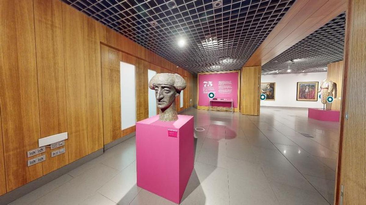 Captura de pantalla de la visita virtual a la exposición sobre Manolete en la Fundación Cajasol.