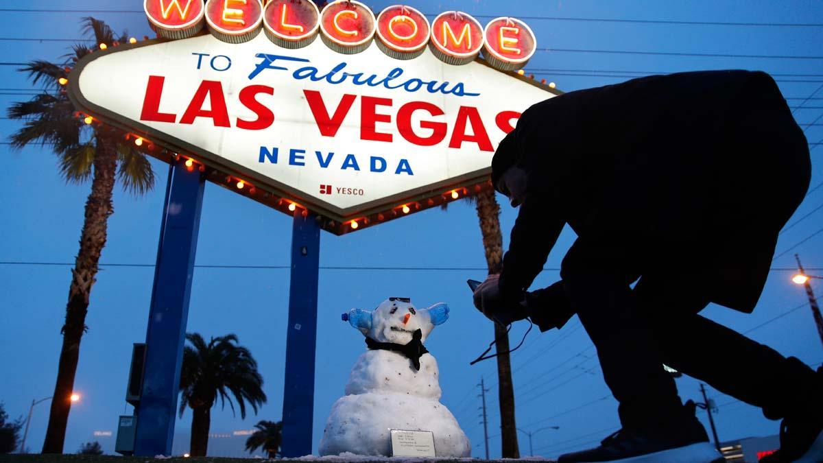 Nieva en Las Vegas por primera vez en una década.