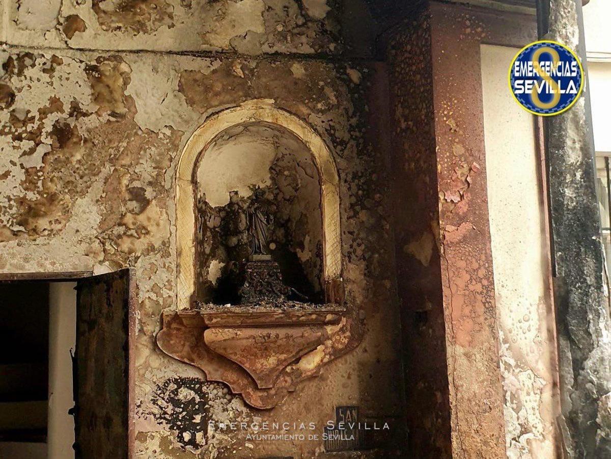 Estado actual del altar y de la imagen de San Judas Tadeo.