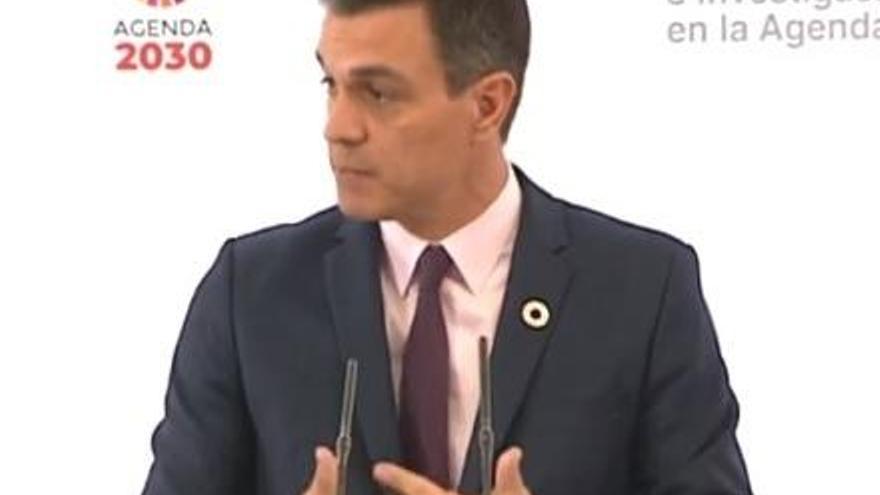 Sánchez en el encuentro &#039;Ciencia e Investigación en la Agenda 2030&#039;.