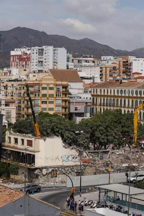 Así queda la plaza de la Merced sin el edificio del Astoria.