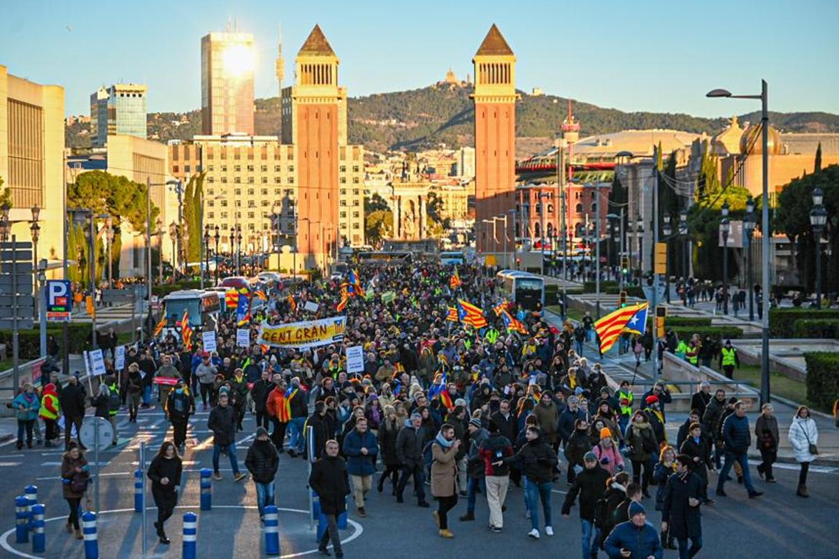 Protestas por la celebración de la cumbre España-Francia en Barcelona