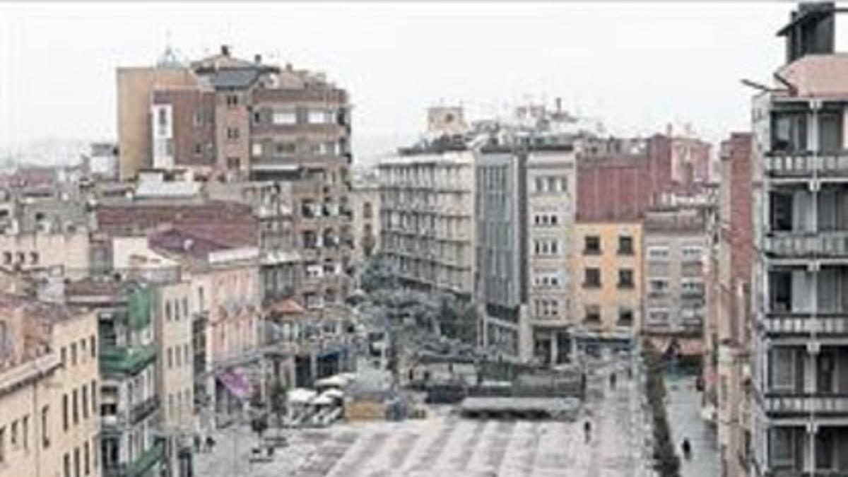 El paseo de la Plaça Major de Sabadell, el viernes.