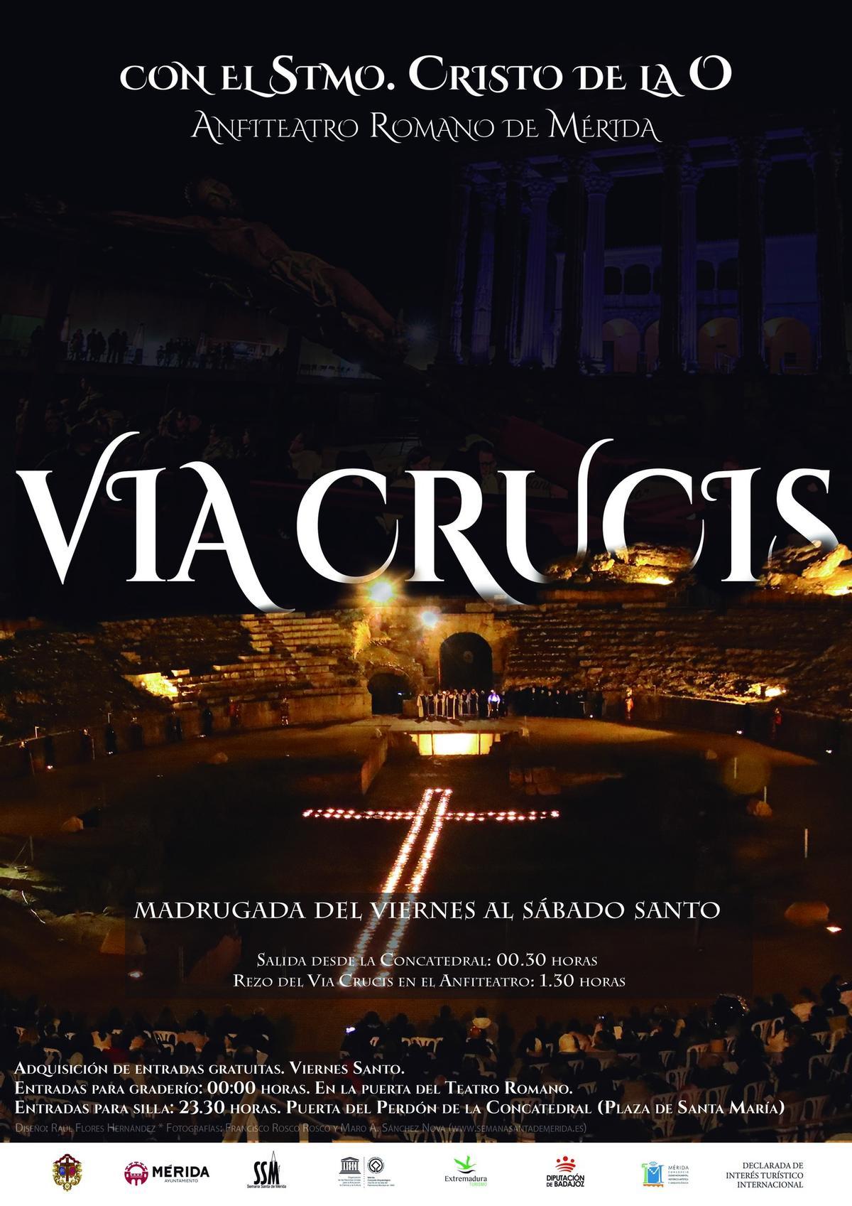 Cartel anunciador del Vía Crucis de la Semana Santa de Mérida.