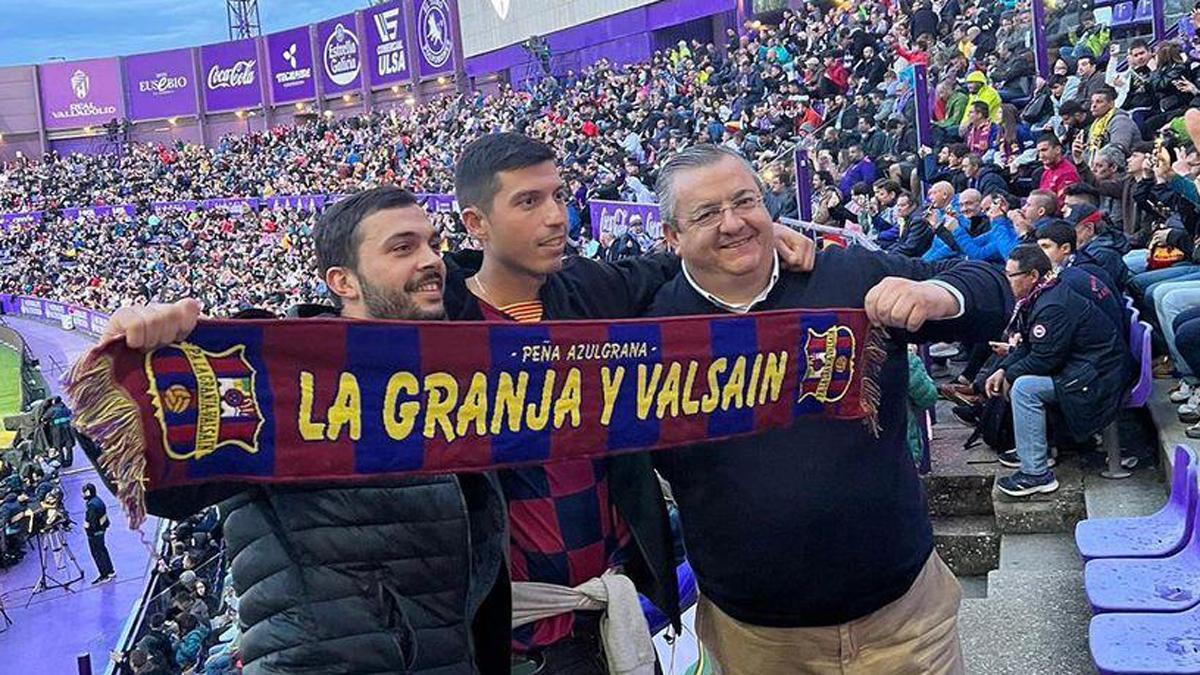 Representantes de la Peña Azulgrana de La Granja y Valsain