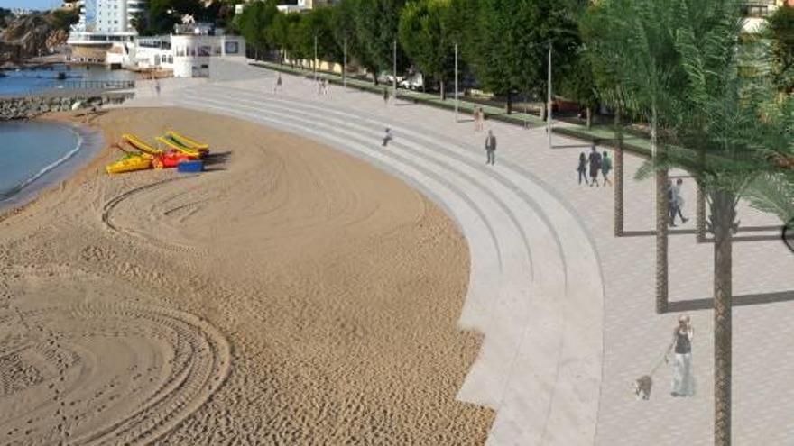 Recreació del passeig Rius i Calvet, una vegada acabades les obres.