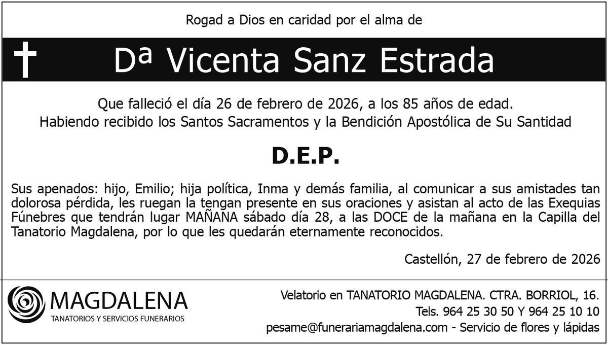 ESQ Dª Vicenta Sanz Estrada