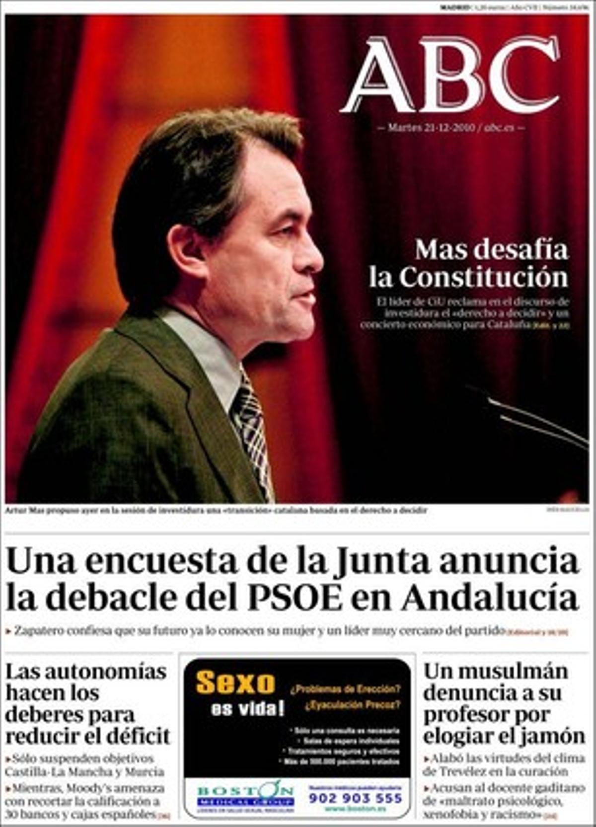 ’Abc’ destaca a dins que José Luis Rodríguez Zapatero ja ha revelat el seu futur a la seva dona i a un líder del PSOE, i que Amancio Ortega vendrà lletres del Tresor i accions per invertir en totxo.