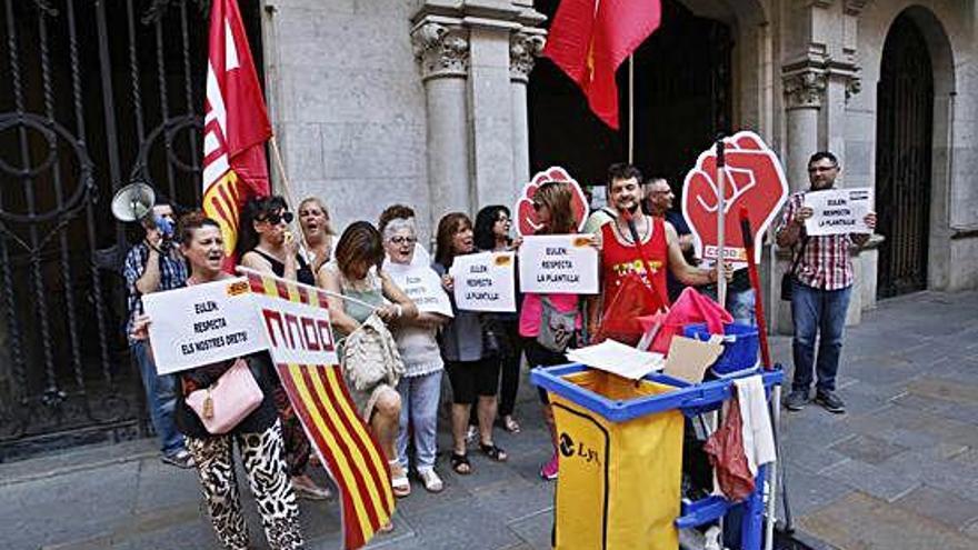 Manifestació dels treballadors d&#039;Eulen, el juny del 2018.