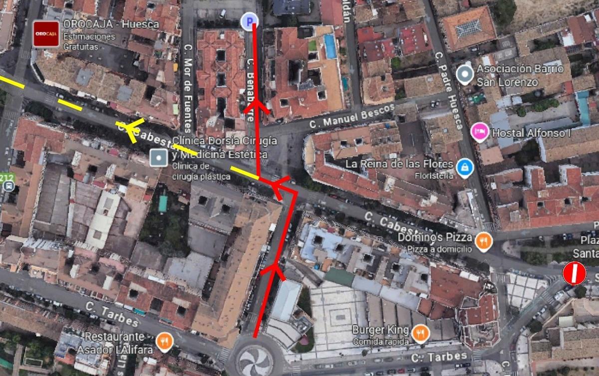 Acceso al aparcamiento plaza San Antonio en la semana del 19 al 15 de enero.