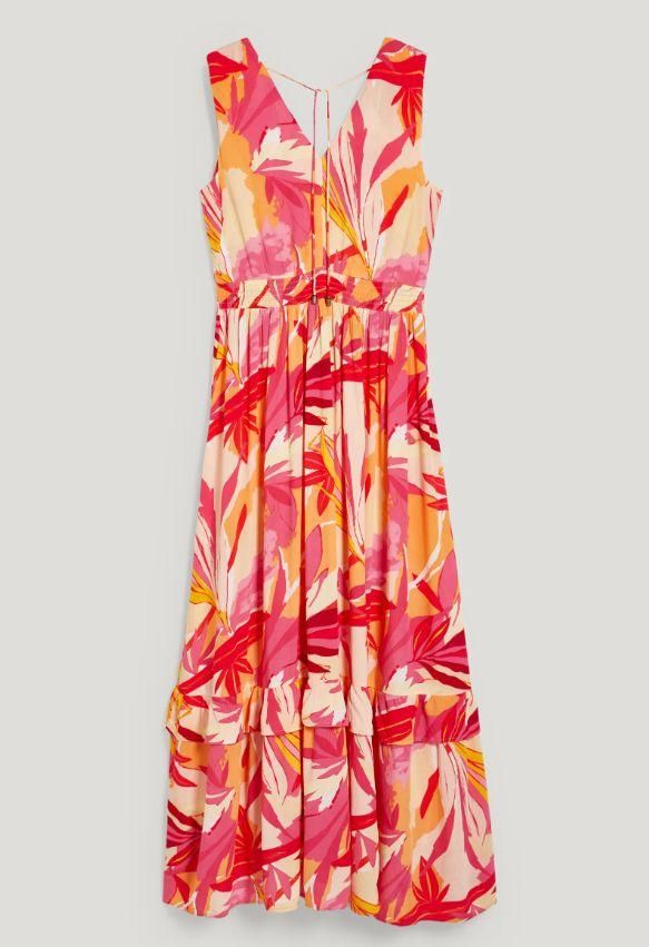 Vestido fit & flare naranja
