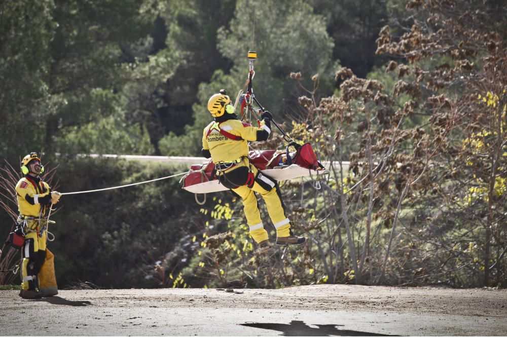 Simulacros de rescate en altura en Alcoy