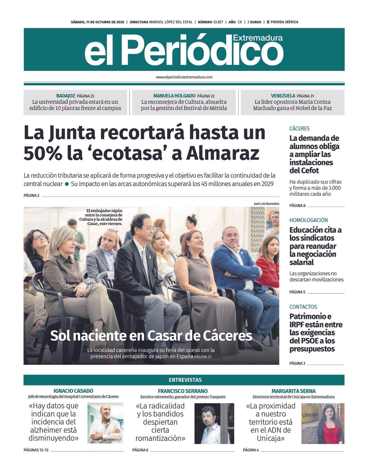 Consulta la portada correspondiente al día 11 de octubre de 2025
