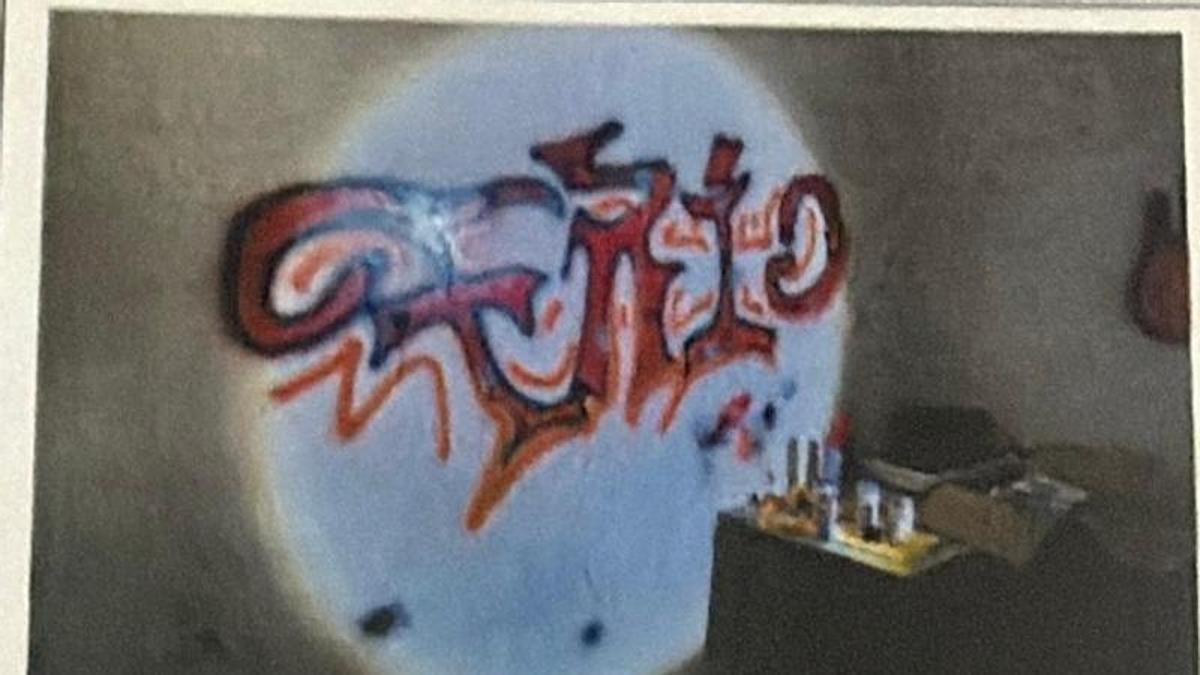 Pintada en el almacén del colegio público de O Hío