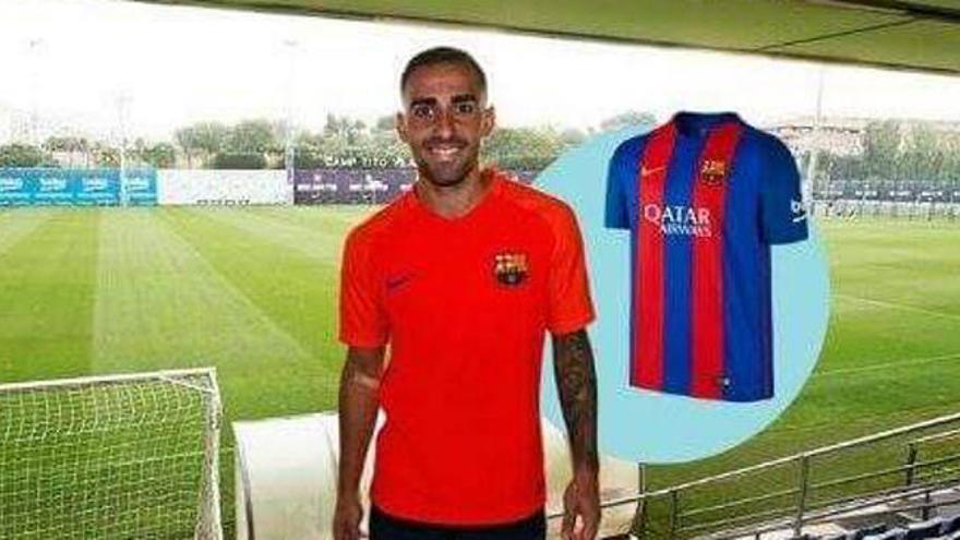 Alcácer con la camiseta del FC Barcelona.