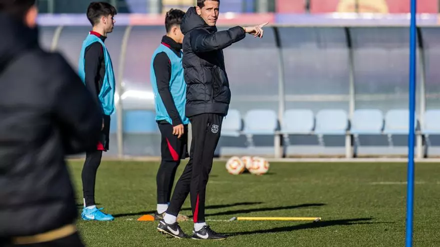 El último entrenamiento el Barça Atlètic antes de enfrentarse ala Cultural Leonesa