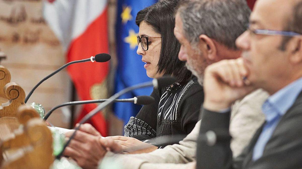 Beatriz Asensio, portavoz del Grupo Municipal del PP en el Ayuntamiento, durante una intervención en un pleno.