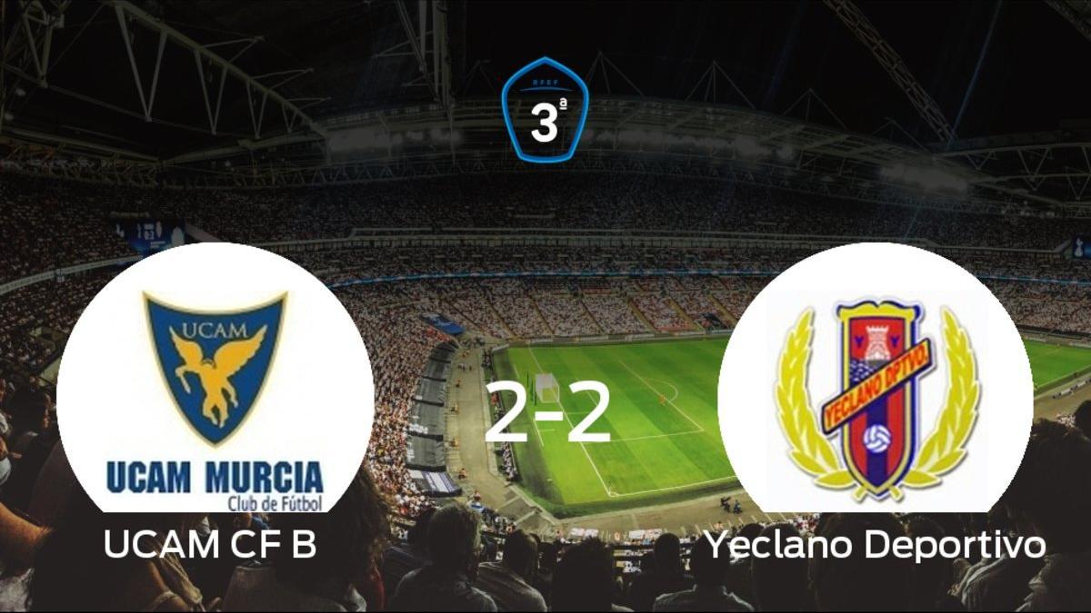 El UCAM B no pudo conseguir la victoria frente al Yeclano Deportivo (2-2)