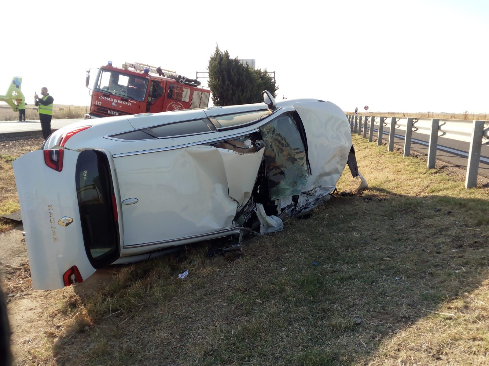 Brutal accidente en la A-6, a la altura de Castrogonzalo