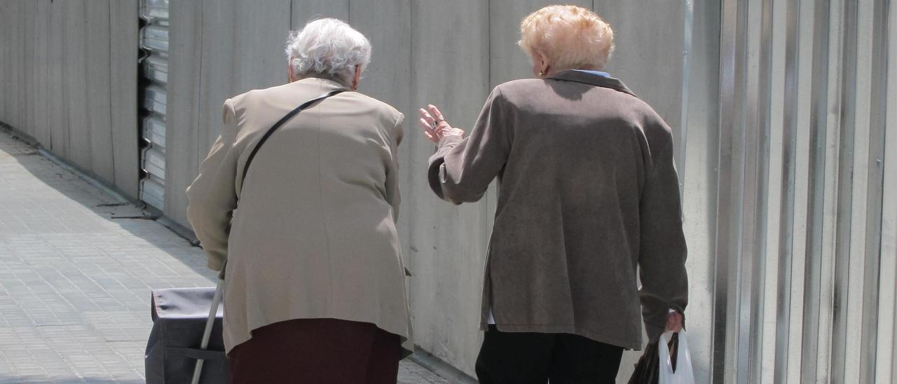 Dos mujeres mayores de compras