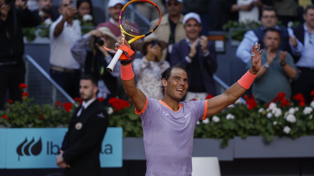 Rafael Nadal celebrando la victoria