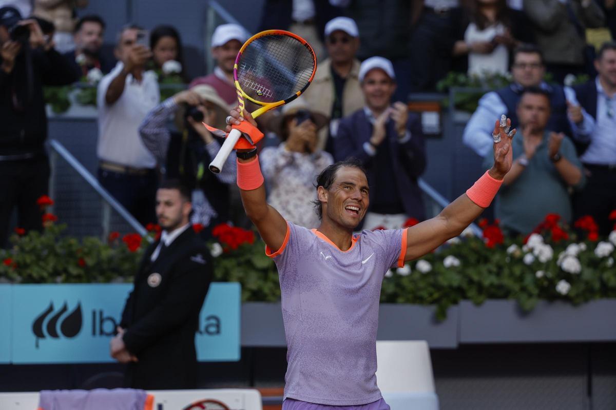 Rafael Nadal celebrando la victoria