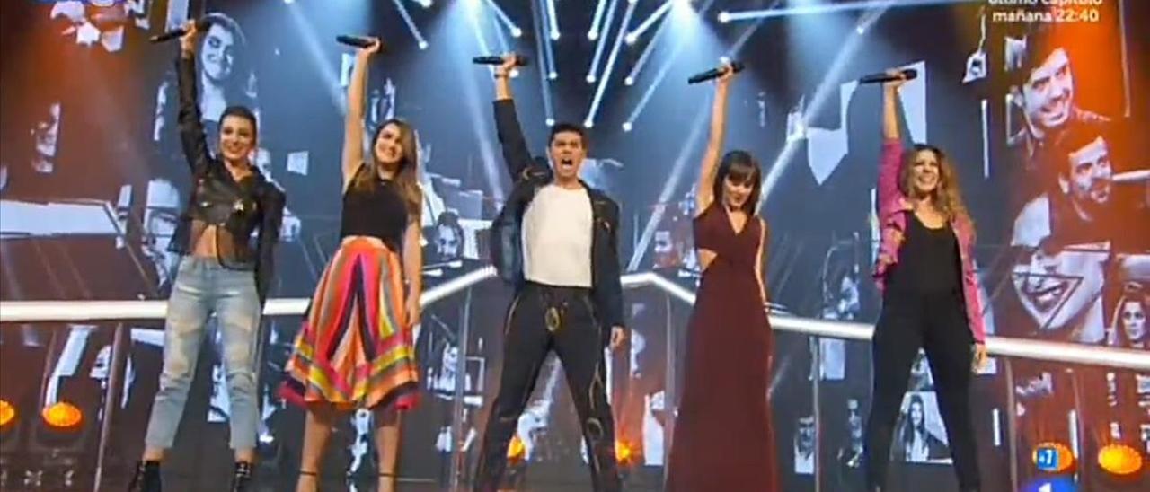 Los finalistas del concurso musical de TVE-1 'Operación Triunfo'.