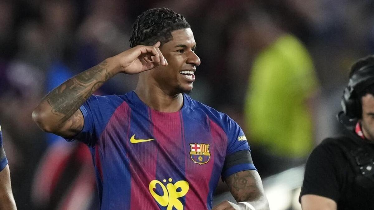 Rashford celebra su golazo contra el Real Madrid // EFE