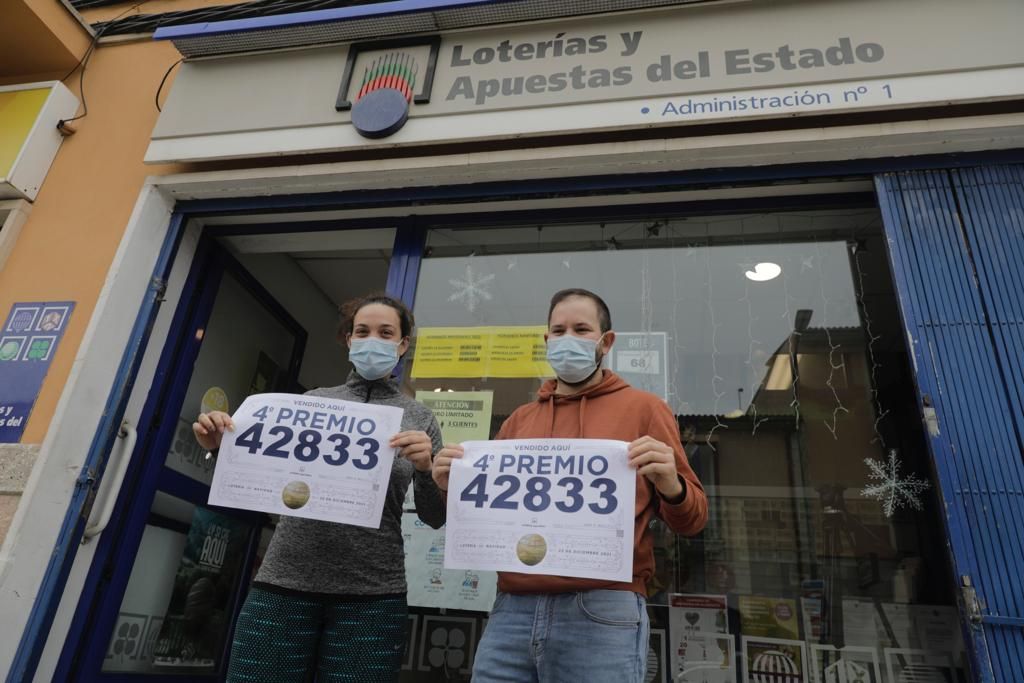 El 42833, cuarto premio de la Lotería de Navidad, vendido en el Pont d’Inca y Capdepera