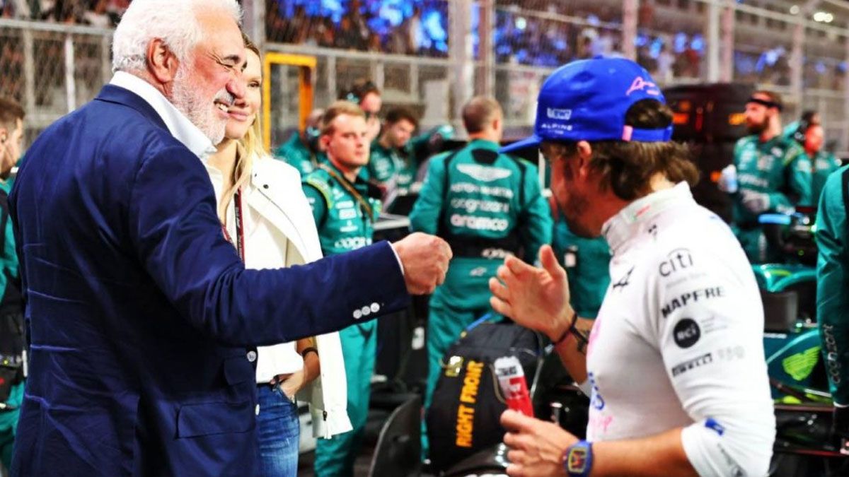 Alonso y su nuevo jefe, el propietario de Aston Martin Lawrence Stroll