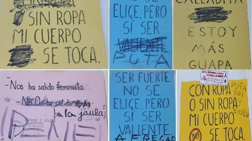 Indignación en el pueblo por las pintadas machistas aparecidas en unos carteles