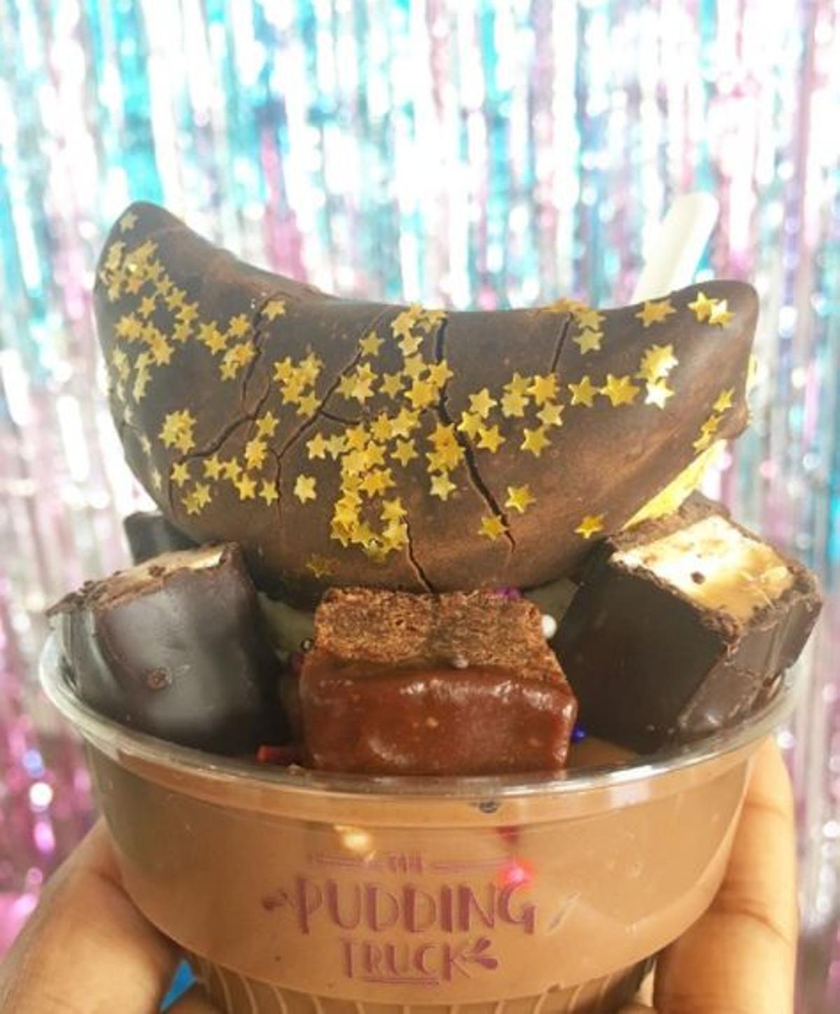 Pudding de chocolate con extra de decoración