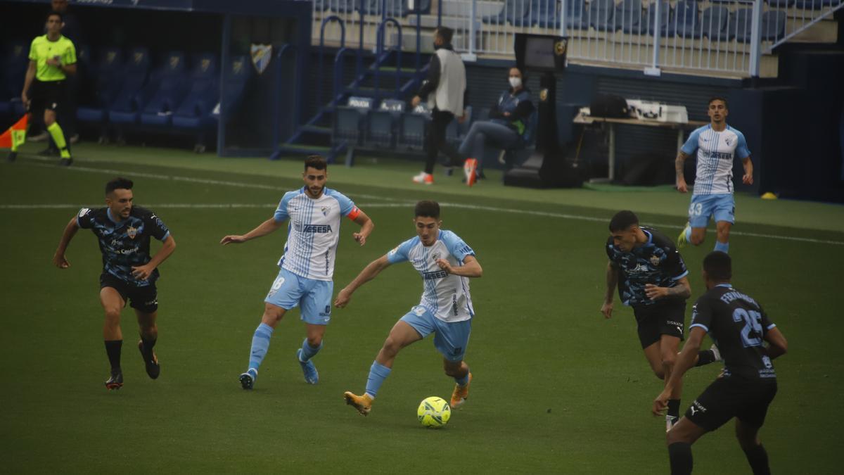 Partido de la Liga Smartbank entre el Málaga CF y el Almería