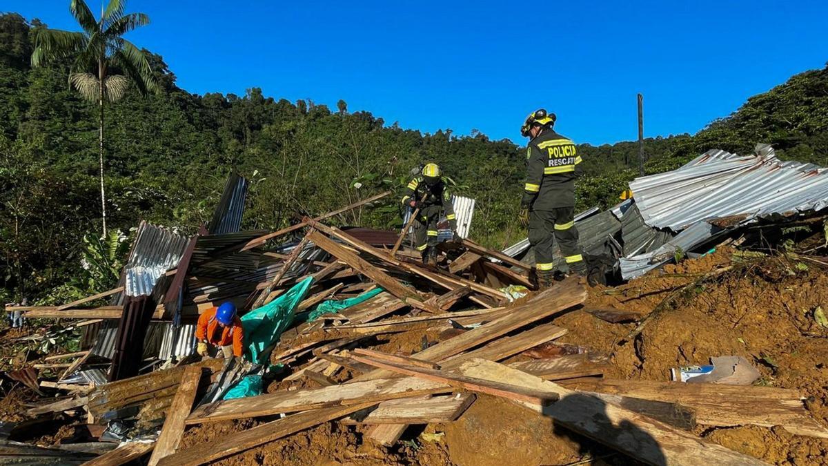 El derrumbe en la carretera de Colombia