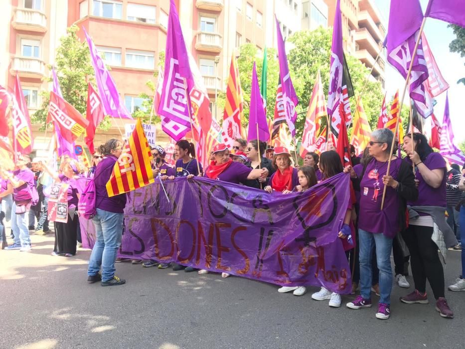 Manifestació del primer de maig a la ciutat de Girona