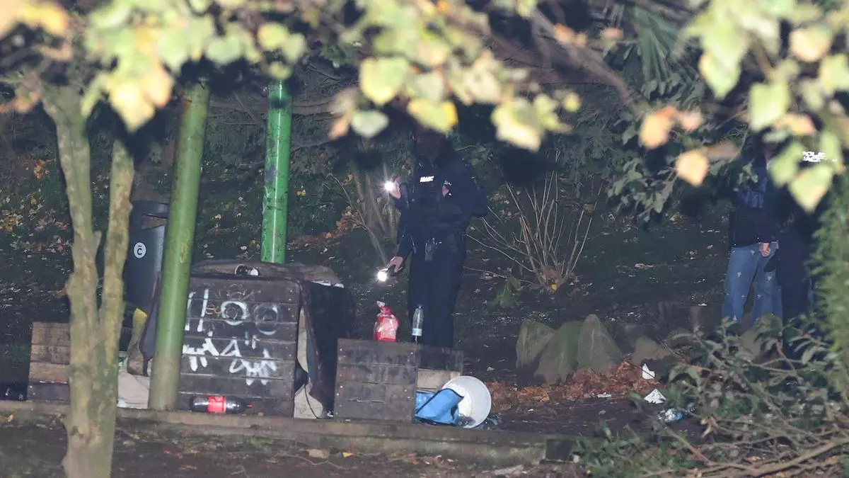 Despliegue policial en el parque de Santa Margarita de A Coruña tras la muerte a cuchilladas de un hombre