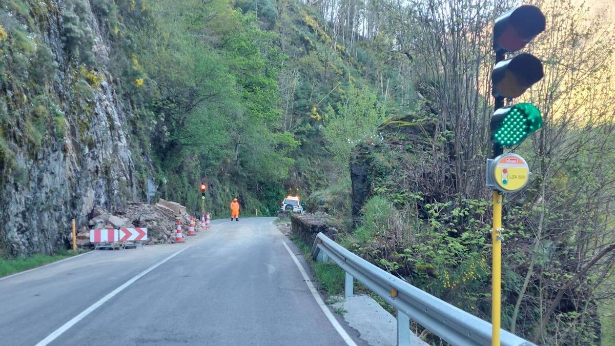 Estado de la vía tras la apertura de un carril.