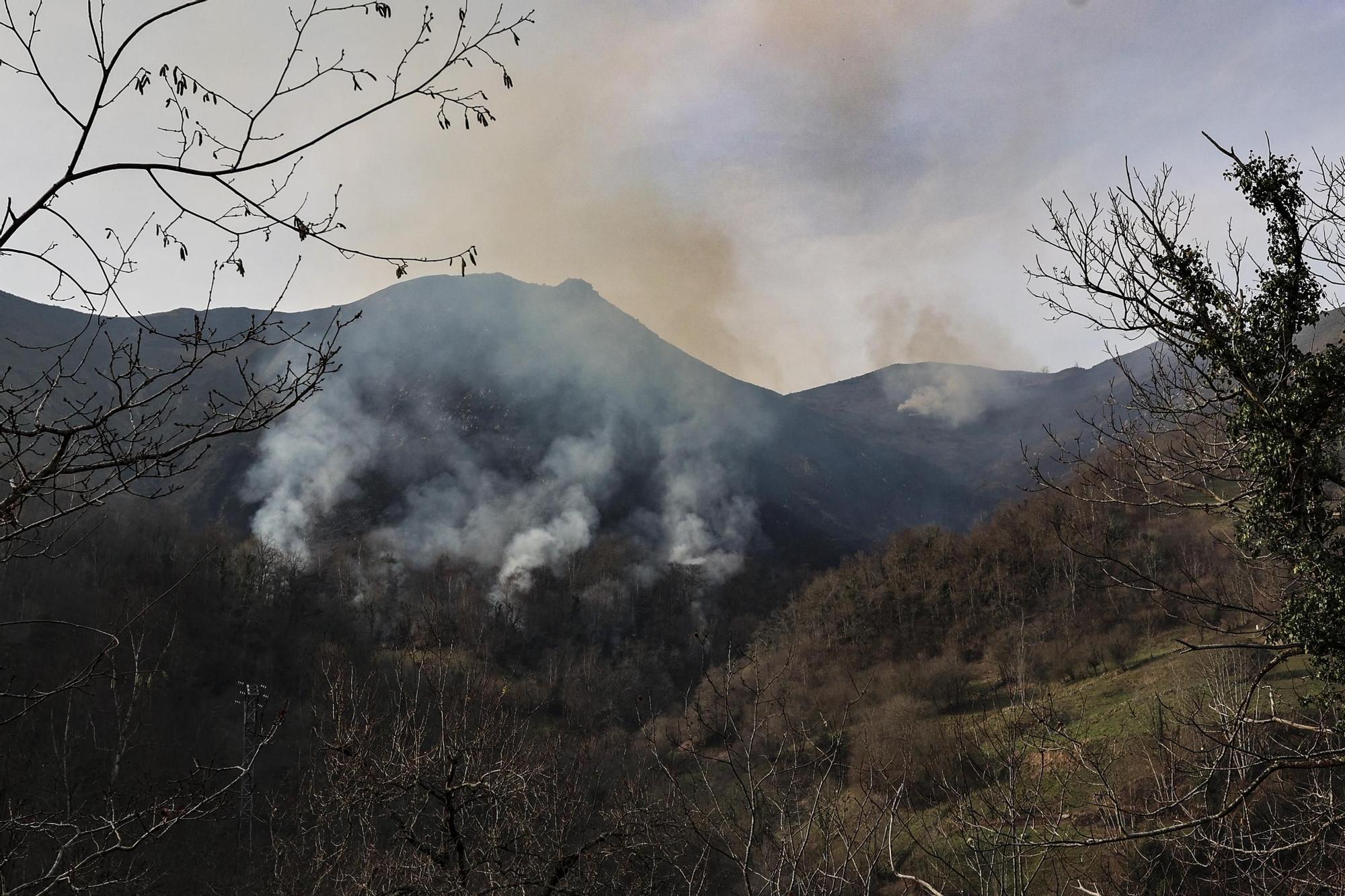 Incendio en la zona de Espinaredo (Piloña)