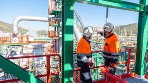 Instalaciones de la planta de biocombustible que Repsol construye en Escombreras.