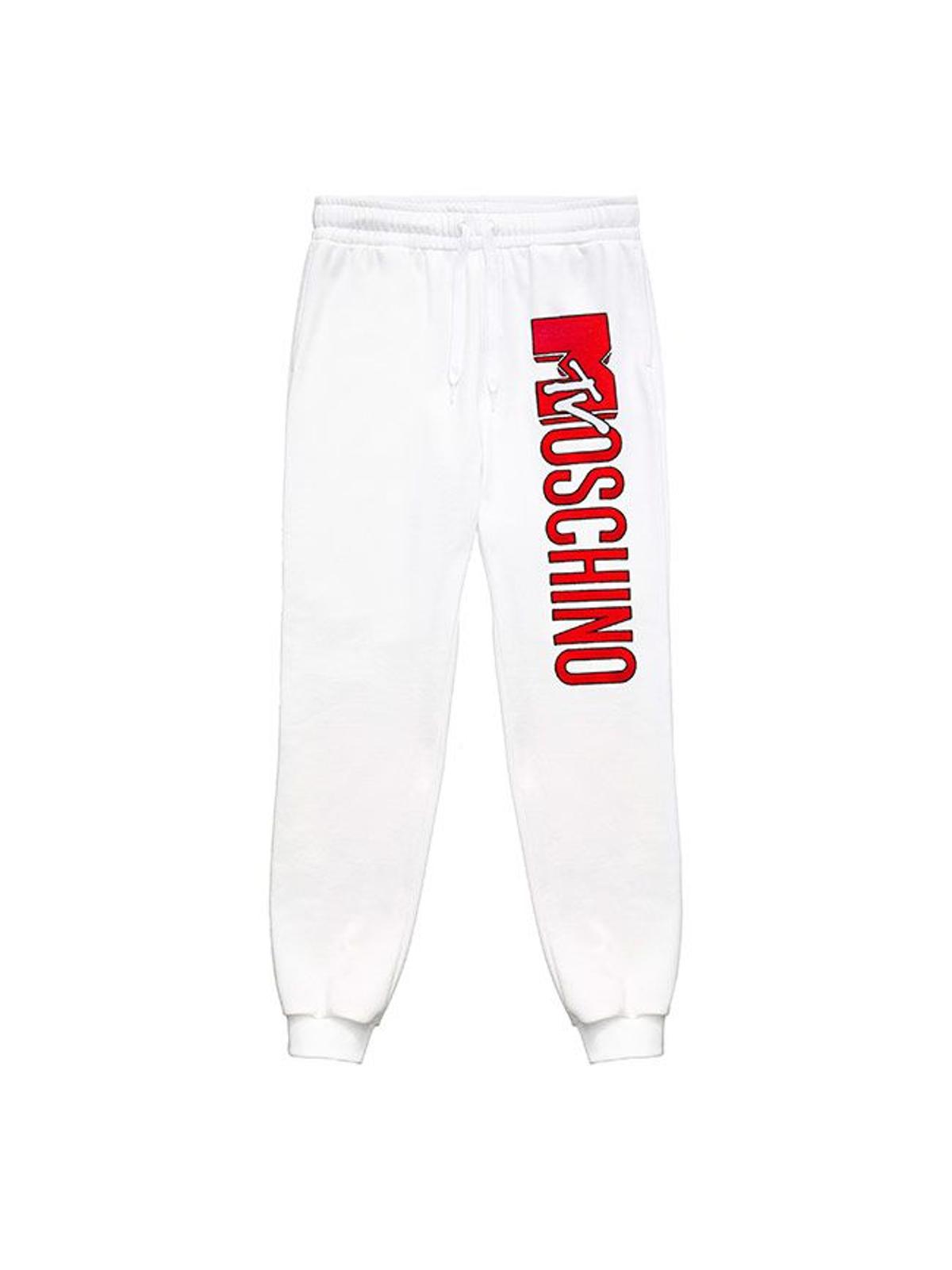 Todas las imágenes de la colección de Moschino x H&amp;M: pantalón chandal blanco