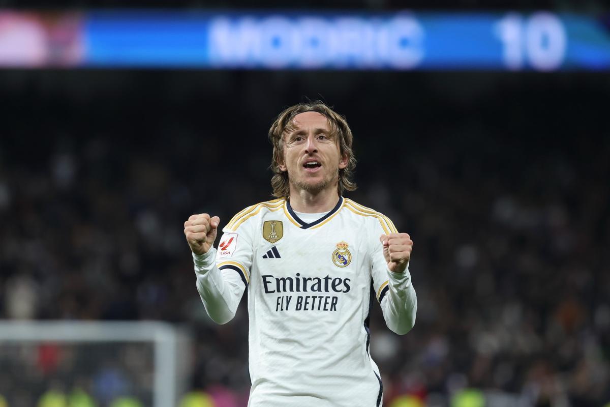 Luka Modric, en un partido con el Real Madrid. Luka Modric, en un partido con el Real Madrid.