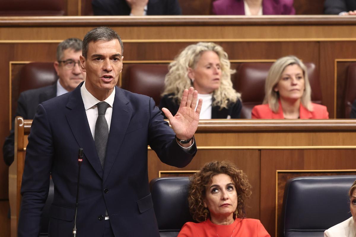 El presidente del Gobierno, Pedro Sánchez, en una sesión de control al Gobierno.
