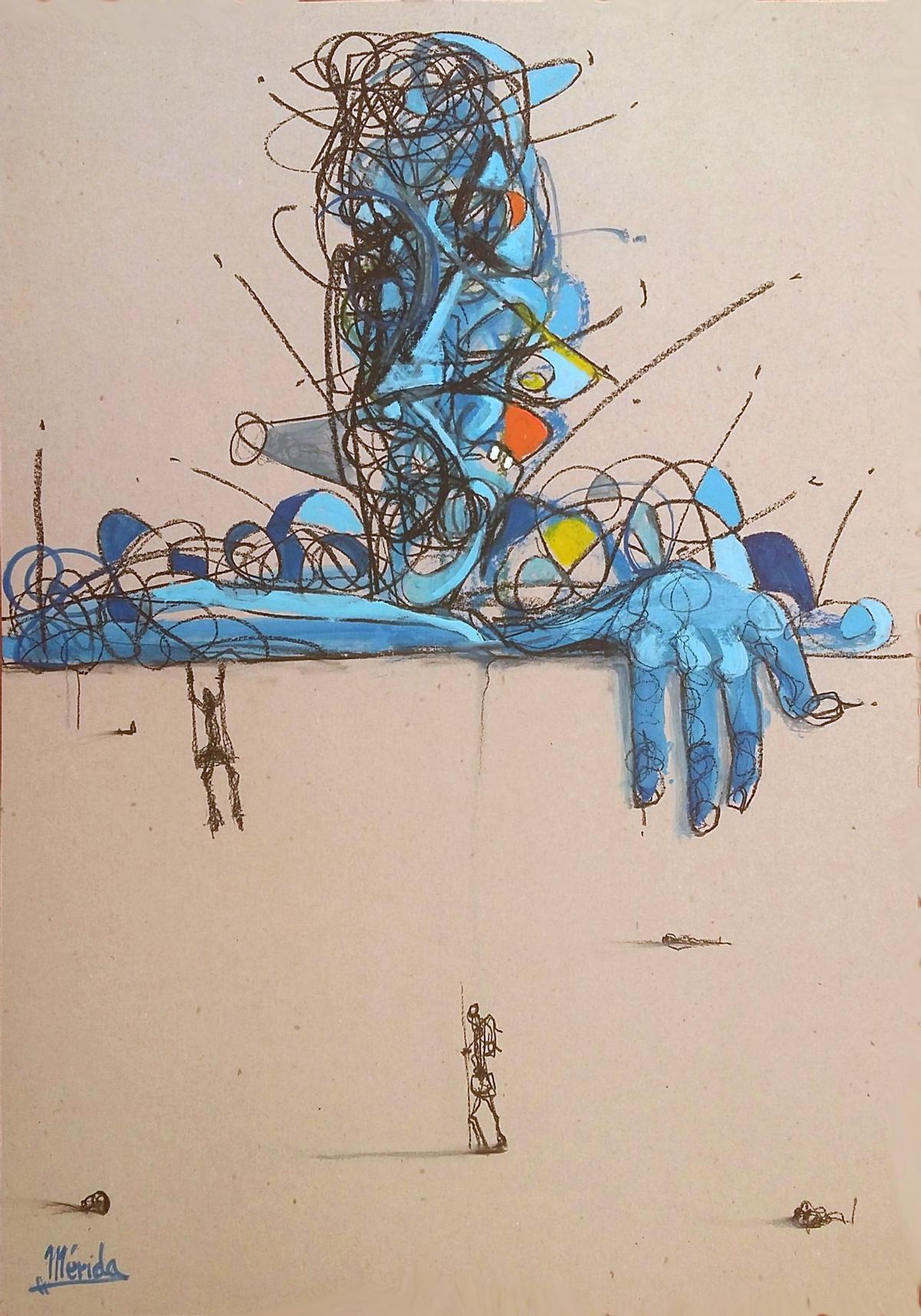 Extraño de muro extraño. Mixta cartón 75x52