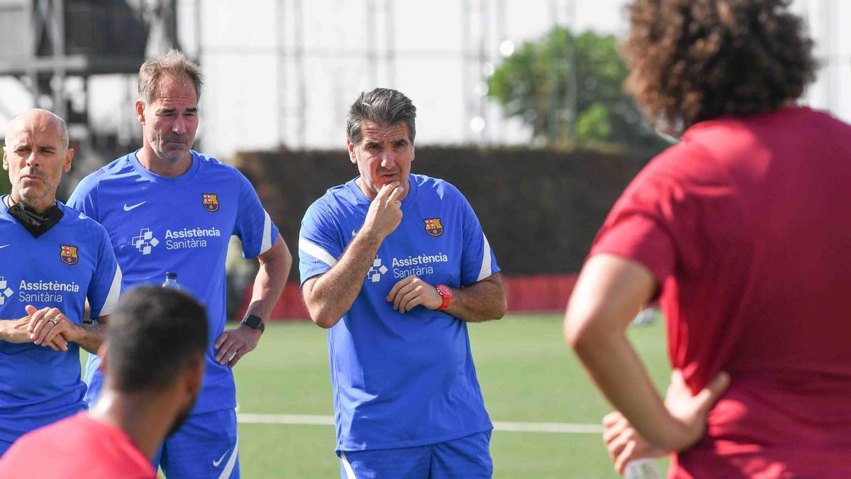 El malagueño dirigió el lunes su primera sesión con el Barça