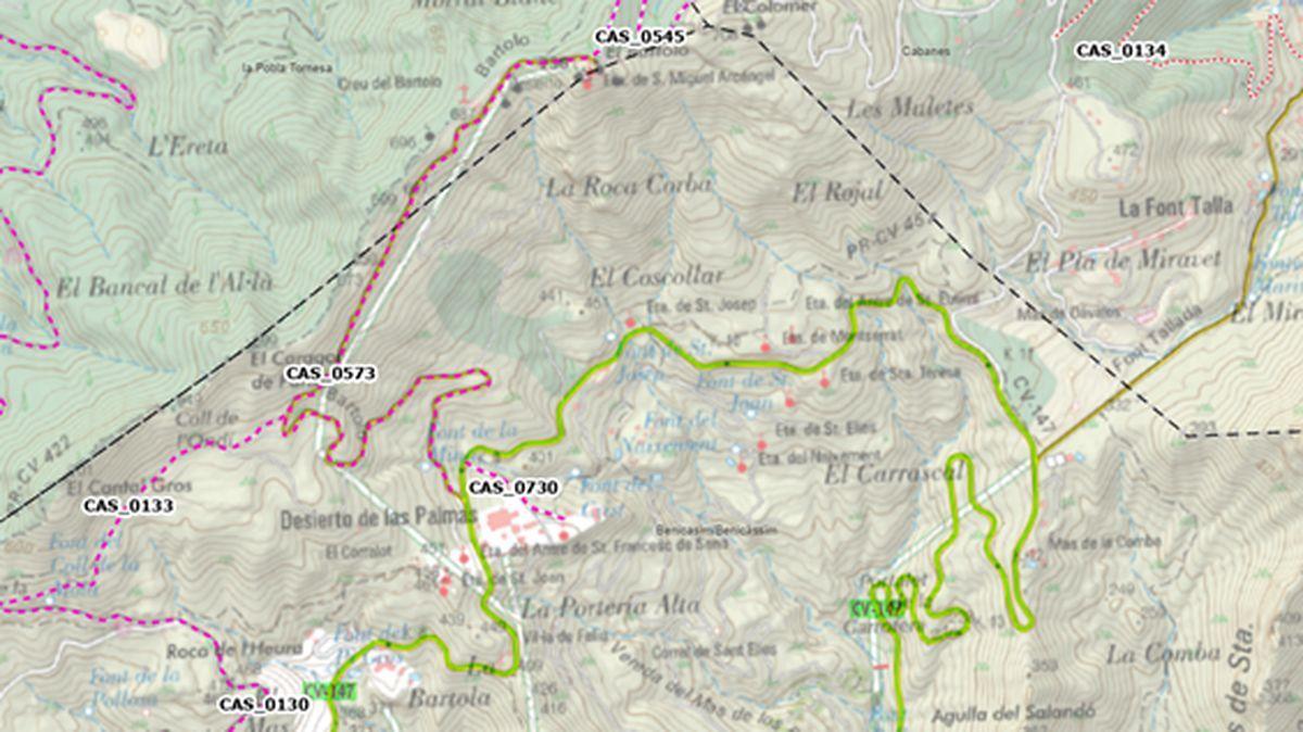 Las pistas objeto de mejora conectan con la CV-147, tal y como se refleja en la cartografía.