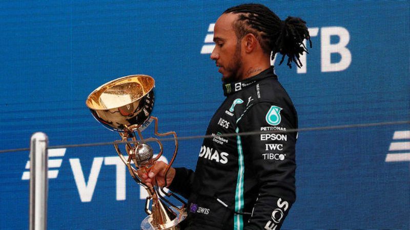 Hamilton celebrando un GP