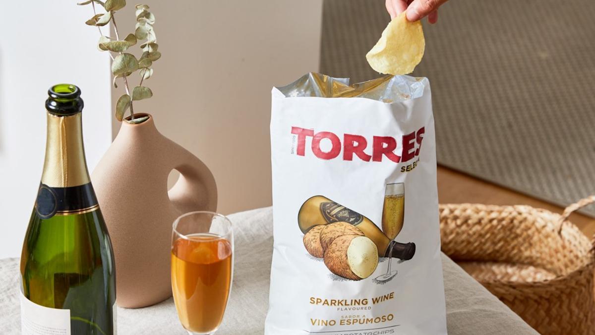 Patatas fritas con sabor a vino espumoso (Torres).